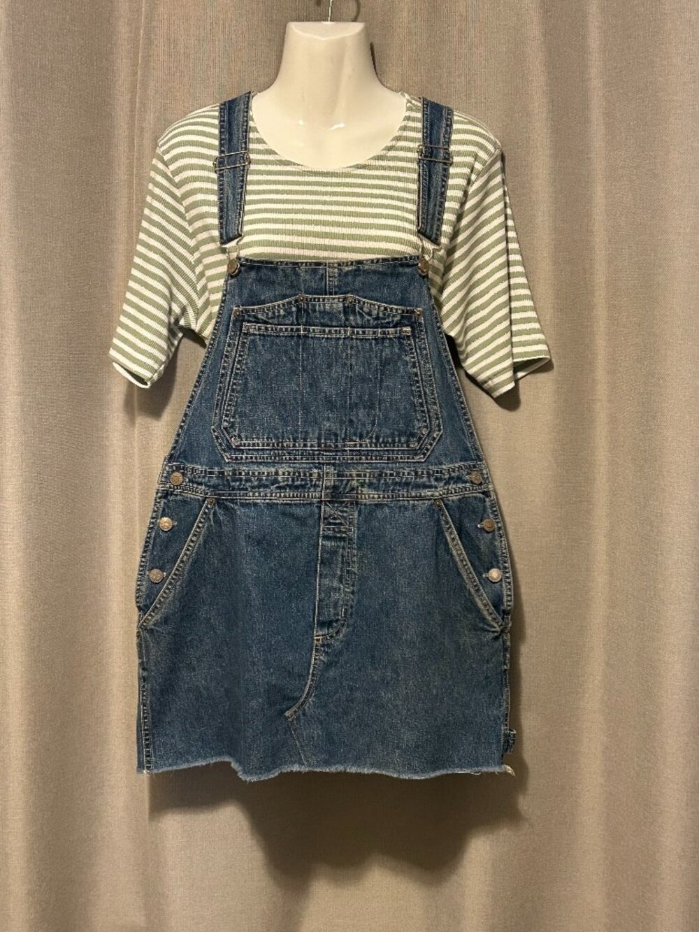 Bill Blass Jeans - Vintage Denim Carpenter Overalls Converted to Dress